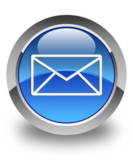 Email icon glossy blue round button 5