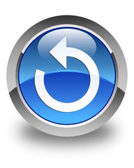 Refresh arrow icon glossy blue round button
