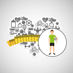 heart weight loss sport person soccer vector illustration eps 10