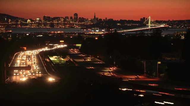 Time lapse of traffic on US 101 at San Francisco, California