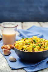 cauliflower green peas turmeric rice