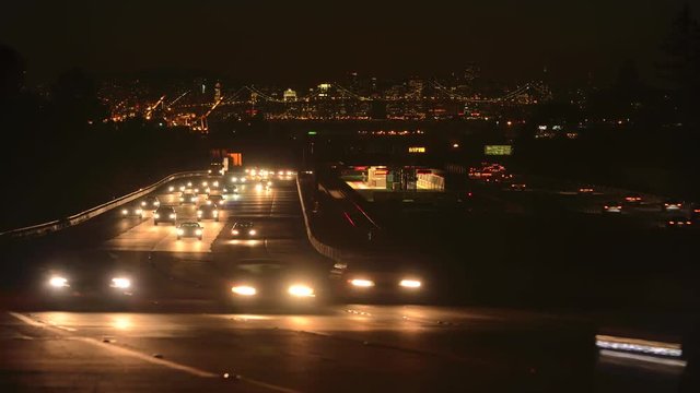 Time lapse of traffic on US 101 at San Francisco, California