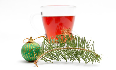 St. John's wort tea on white background