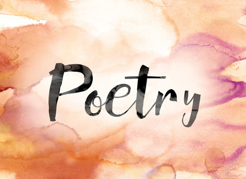 Poetry Colorful Watercolor and Ink Word Art