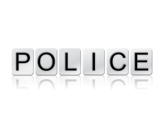 Police Isolated Tiled Letters Concept and Theme