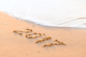 Happy New Year 2017 on the sea beach