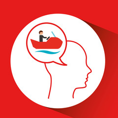 head silhouette water bike extreme sport vector illustration eps 10