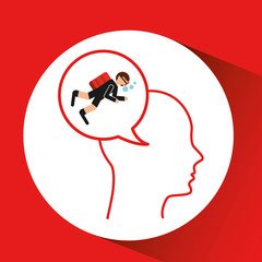 head silhouette scuba diving extreme sport vector illustration eps 10
