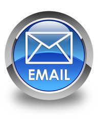Email glossy blue round button