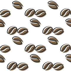 Seamless pattern coffee beans