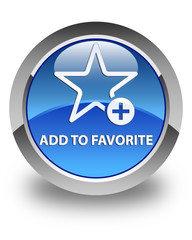 Add to favorite glossy blue round button