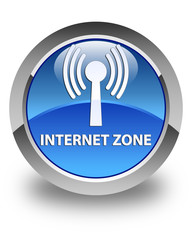 Internet zone (wlan network) glossy blue round button