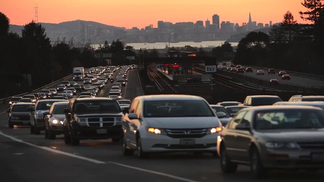 Time lapse of traffic on US 101 at San Francisco, California