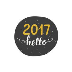 Hello 2017 label sticker, isolated on white