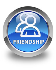 Friendship (group icon) glossy blue round button