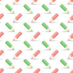 Red and green pencils