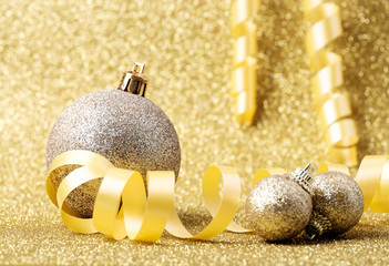 Christmas festive decorations on colorful background