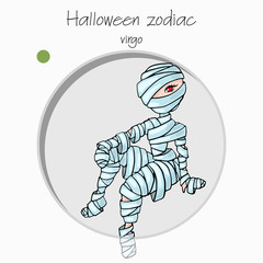 Colorful and funny halloween zodiac sign. Earth element.