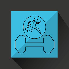 winner silhouette sport weight barbell vector illustration eps 10