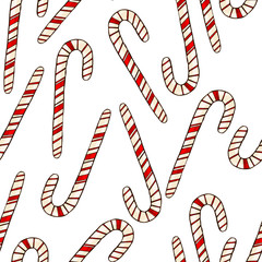 Obraz premium Seamless pattern made of cute sweet hand drawn candy.