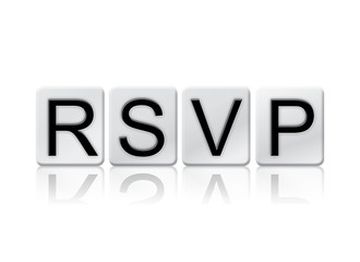 RSVP Isolated Tiled Letters Concept and Theme