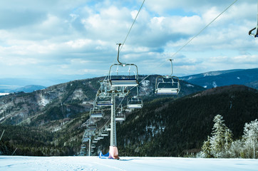 cableway in winter time