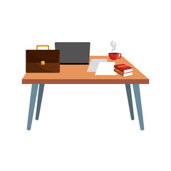 office desk work place vector illustration design