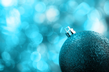 Glittering blue Christmas card background