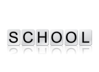 School Isolated Tiled Letters Concept and Theme