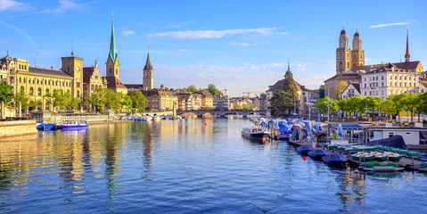 Foto op Canvas Panoramic view of the old town of Zurich, Switzerland © Boris Stroujko