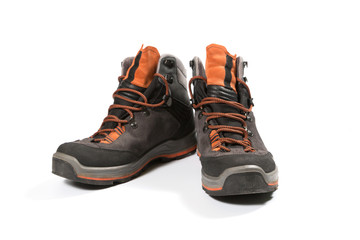 Grey mountain hiking boots
