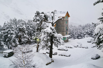Russia. Snow in the Elbrus region.