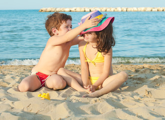 Children playing on the beach