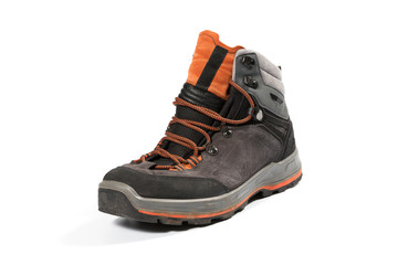 Grey mountain hiking boots
