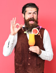 Fototapeta premium funny handsome bearded man