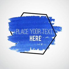 Grunge watercolor background with frame, Place your text here. Vector 