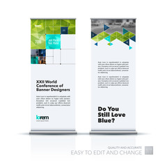 Business vector set of modern roll Up Banner stand design with r