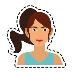 Woman cartoon icon. Girl female avatar person people and human theme. Isolated design. Vector illustration