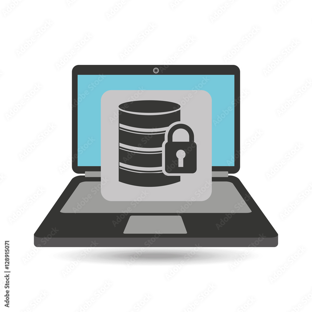 Aufkleber computer analysis data security design vector illustration eps 10