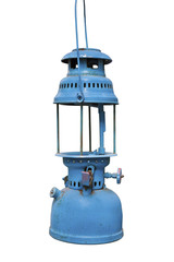 old oil lamp on a white background