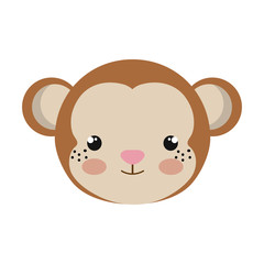 cute little monkey animal character vector illustration design