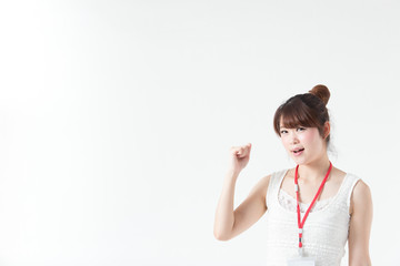 Fototapeta premium 派遣社員・白バック