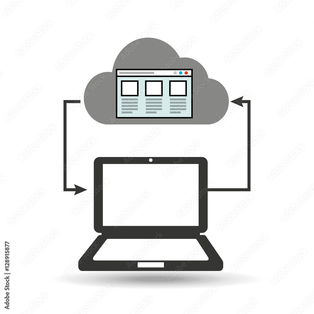 Poster cloud computer connected web page vector illustration eps 10