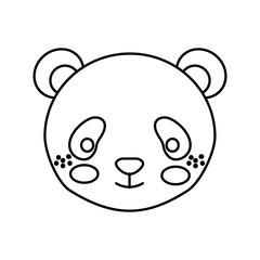 cute little bear panda animal character vector illustration design