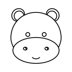 cute little hippo animal character vector illustration design