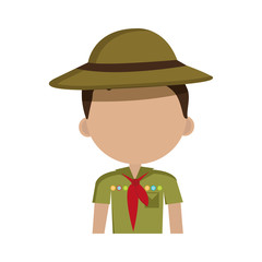 little scout character icon vector illustration design