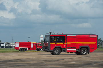 Naklejka premium fire brigade at the airport