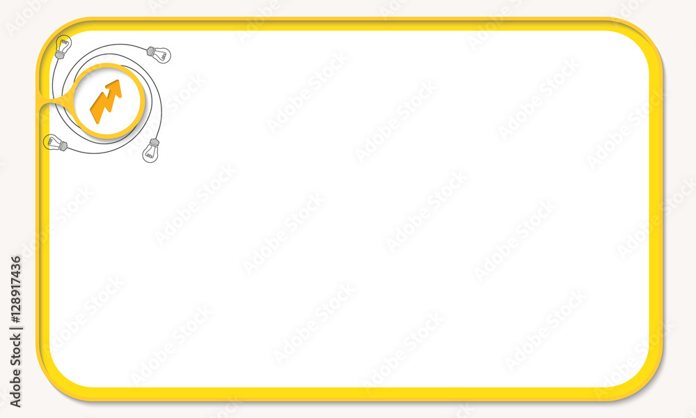 Poster text box for fill your text and flash symbol