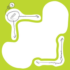 Vector box for your text and pencil