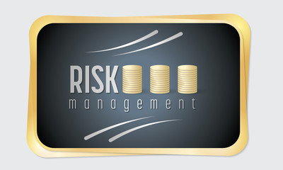 Vector golden frame and risk management icon